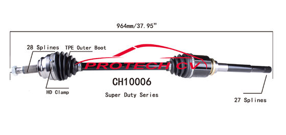 CH10006 CV Axle Assembly Heavy Duty Clamp TPEE Boot  Cold Forging Grinding Process Technology EXTREME Weather Unit